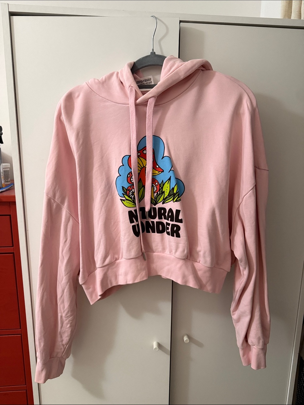 Levi’s Pink Cropped Hoodie - Women's Sweatshirt- 100% Cotton